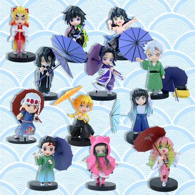 Anime Demon Slayer 6Pcs/Set Small Q Version Figure Boxed Kamado Tanjiro Statues Cute Toy Gift Collection Decoration Decoration PVC