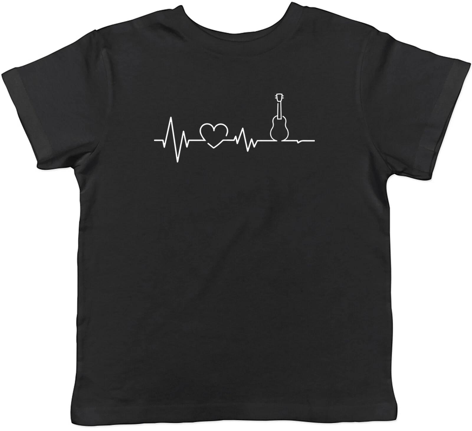 

Heartbeat Ukulele T-Shirt Love Uke Guitar String Instrument Childrens Boys Girls 140