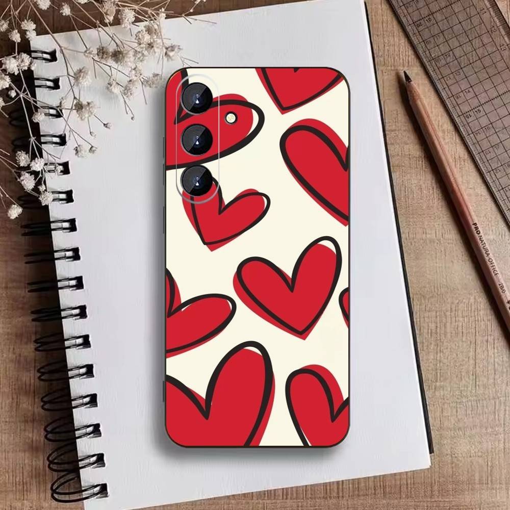 Y2K POP-Heart Phone Case For Samsung Galaxy A73,A21s,A22,A31,A52,A53,A71,A41Soft Black Shell