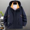 Herren Plus Size Kapuzen-Windbreaker Jacke Oversized Wasserdicht Winddicht Outdoor Wanderjacke für große Männer