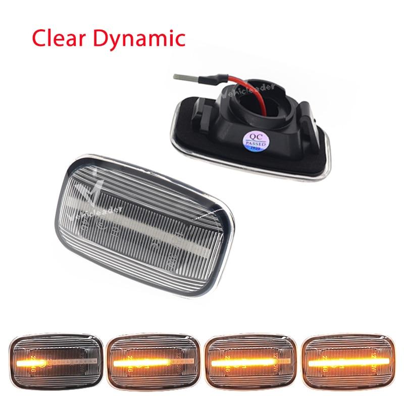 2Pcs Dynamic LED Side Marker Fender Lights 12V Flowing Turn Signal Light Side Repeater For Toyota Landcruiser 70 80 100 Series