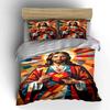 Jesus Sacred Heart motif. Bedding sets Duvet cover sets Duvet covers Pillowcases(1*Duvet Cover 2*Pillowcases without duvet insert)