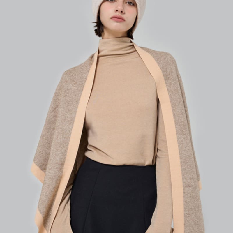 

ENOUGH TIME COLOR LINE wool MUFFLER (SAND BEIGE) FREE
