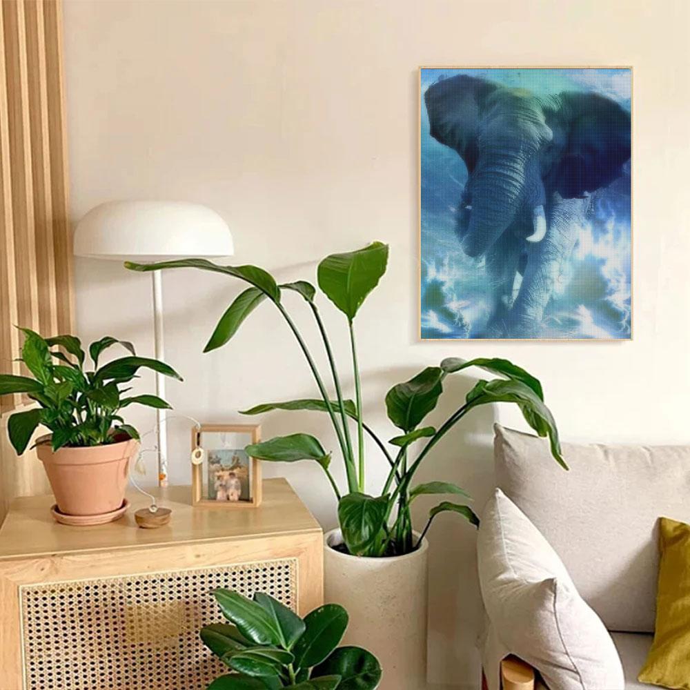 Diamond Painting Elephant Full Round Diamond Mosaic Animal Diamond Embroidery Picture Of Rhinestone Gift 30x40cm/12x16inch