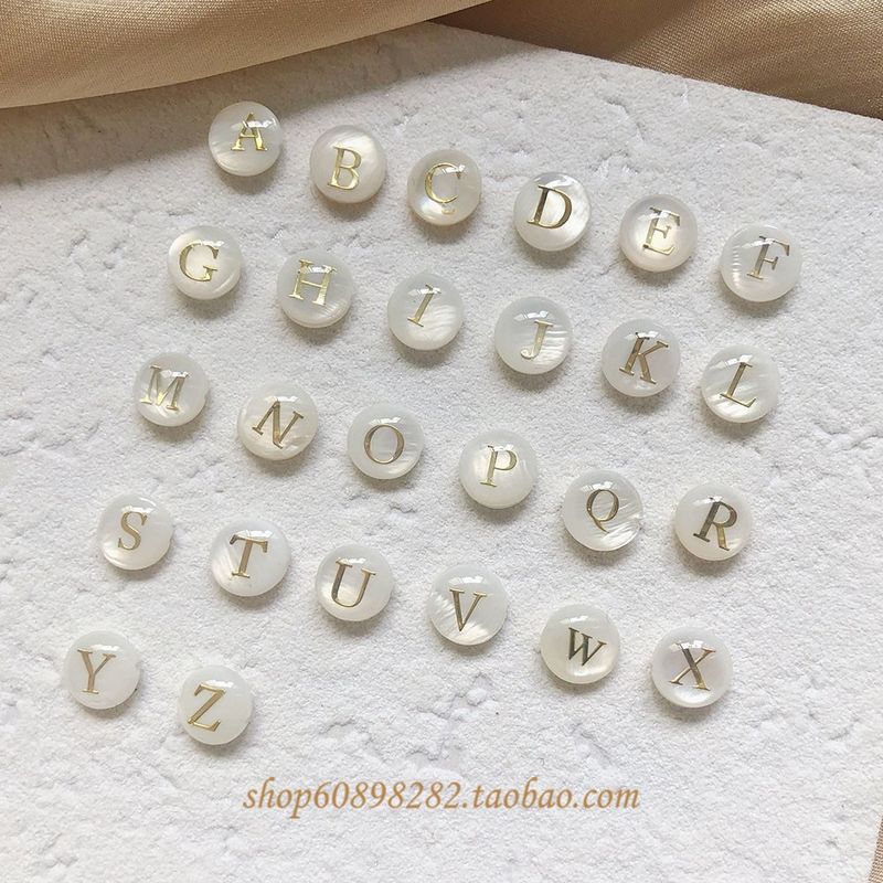 

DIY Fresh Water 26 Beaded Bracelet Fashion Style Shell Beige(26 Letters {Set})