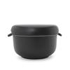 World Create Yayoi Touen Round Rice Container, Black, 1 Go (15962)