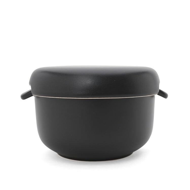 World Create Yayoi Touen Round Rice Container, Black, 1 Go (15962)