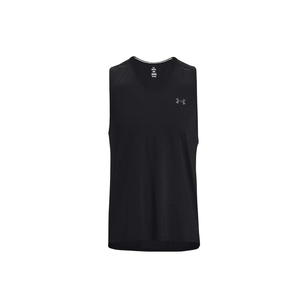 Under Armour Solid Crew Neck Sleeveless Sports Vest Men Tops Black 1376519-001