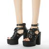 2024 Sandals Rome Gladiator Slingbacks Peep Toe Women Flats Shoes Gothic Creepers Ladies Plus Size 41 42 43
