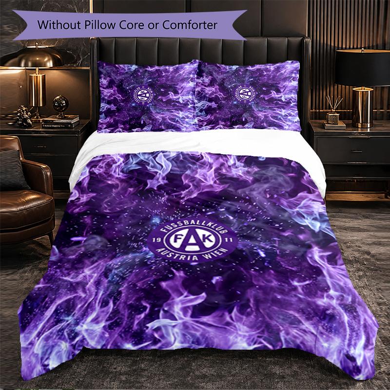 Austria Wien FC Themed Bedding 3Pcs Duvet Cover Set Decorative Bed Linen For Teen Room Home Decoration