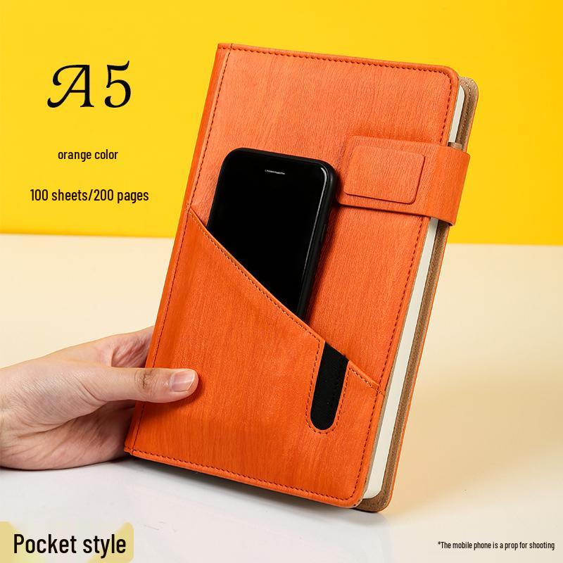 Multifunctional Red Business Notepad with Ins Style for Meetings & Daily Records