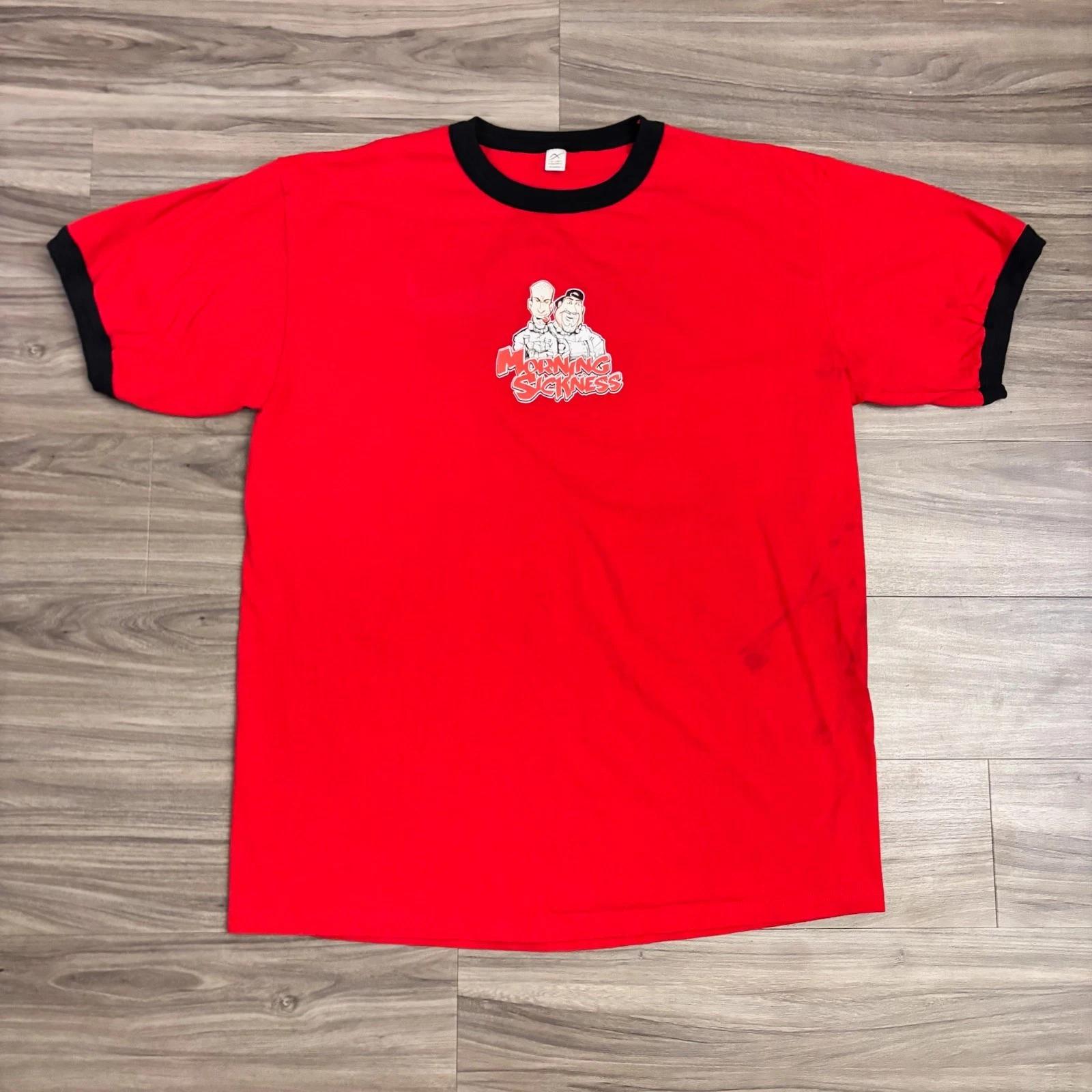 

Y2K / Vintage 98KUPD Morning Sickness Radio Show Ringer T-shirt Red/Black Size XL 2XL