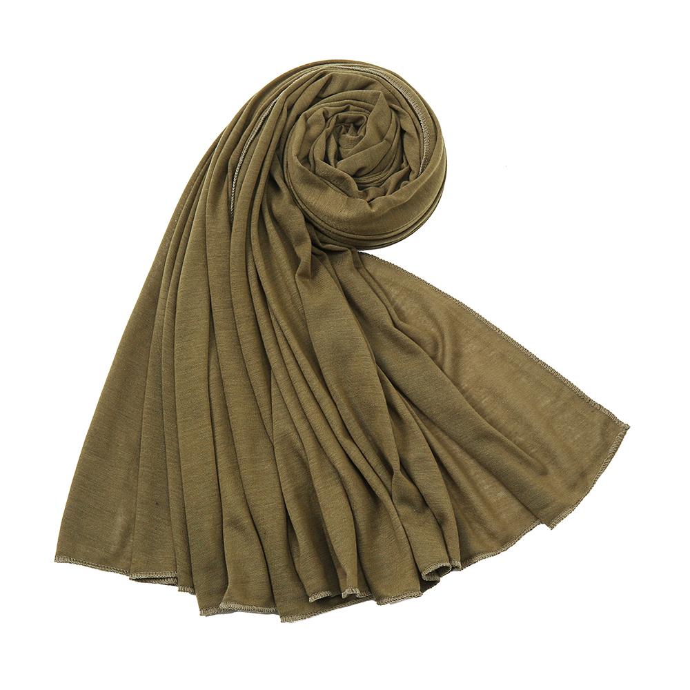 Women Big Size Cotton Jersey Hijabs Scarf Islamic Turban Shawls Trendy Muslim Hijab Solid Plain Cotton Scarves Headscarf