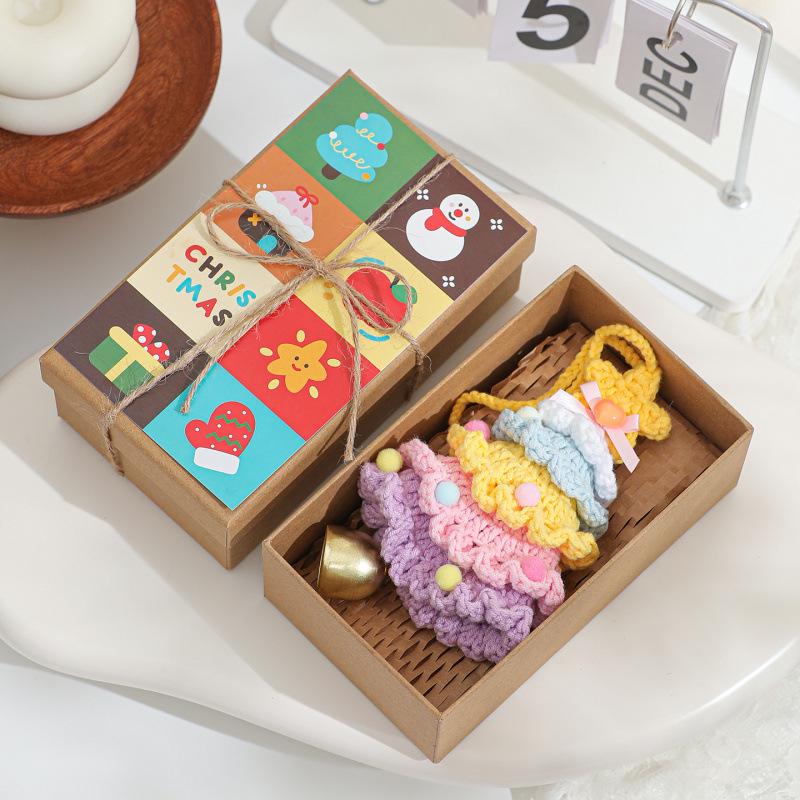 Cross-border Plush & Yarn Crochet Christmas Ornaments, Small Tree Decor & Car Pendants