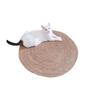 Durable Cat Scratching Post with Cattail, No Shedding, Includes Scratching Bowl, Cat Bed, and Woven Sleeping Mat