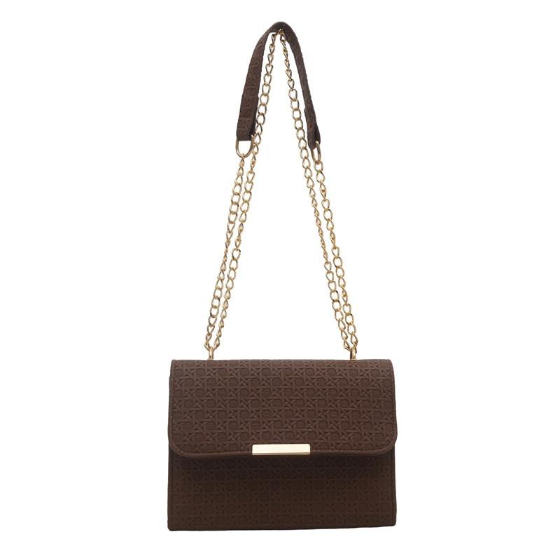 Autumn Temperament Simple Solid Color Handbag Texture Shoulder Messenger Bag Small Square Bag Leisure Bag