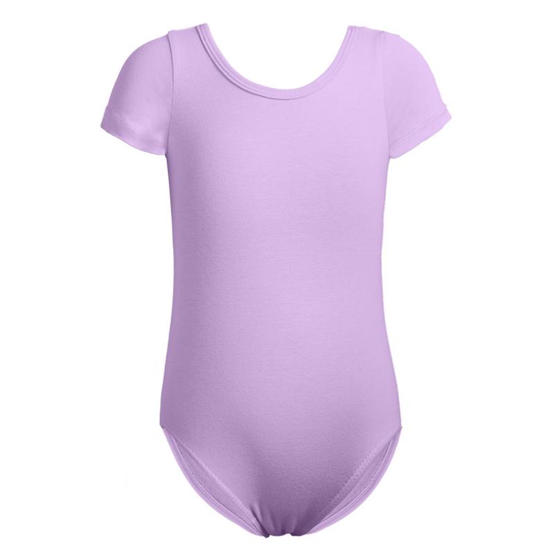 Dívčí taneční kostým Dvoudílná souprava Dětská jednobarevná kombinéza s krátkým rukávem a baletní sukně