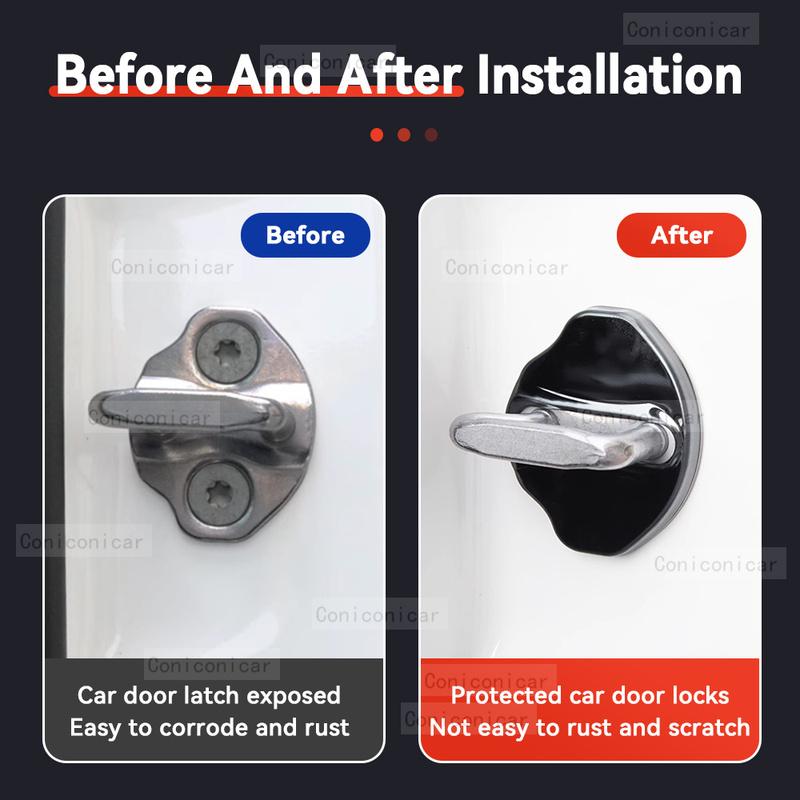 Auto Car Door Lock Protect Cover Emblems Case Stainless Steel Decoration For BMW I5 I7 G60 G70 Protection Accessories