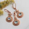 Blue Topaz December Birthstone Pendant Earring Set 925 Sterling Silver Rose Gold Plated Jewelry