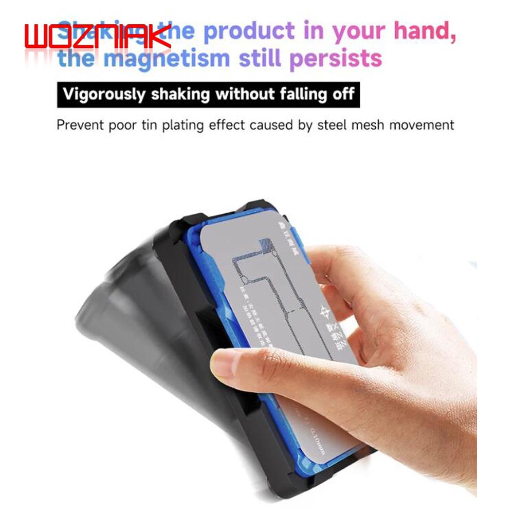 Xinzhizao 26 IN 1 Middle Frame Reballing Stencil Plant Tin Platform for Iphone X 11 12 13 14 15 16PM Motherboard Soldering Tools