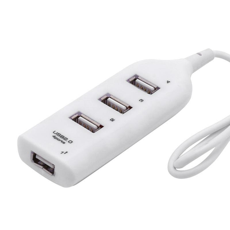 Micro USB Hub 2.0 Multi USB Port 4 Port Hub USB High Speed ​​Hub USB Splitter для ПК Компьютерные аксессуары белый