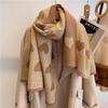 New Autumn and Winter Double Sided Big Love Plaid Small Fragrant Scarf Style Versatile Shawl Korean Style Warm Scarf