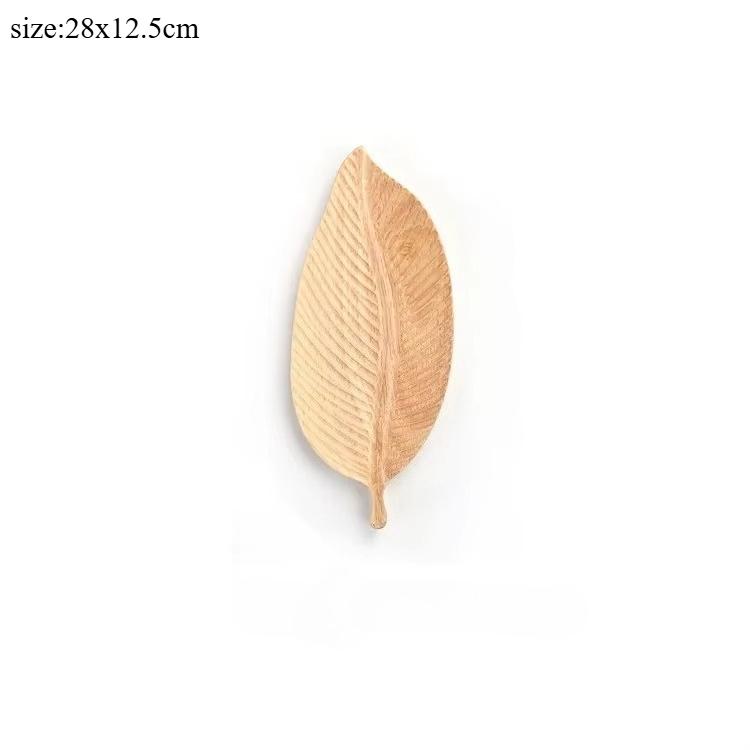 

Walnut leaf vein tea tray handmade leaf tray home refreshment tray creative Japanese wooden tray tea tray