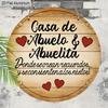 2D Flat Aluminum Round Metal Wall Art, Spanish Grandparents Home Decor, Rustic Wooden Texture Hanging Plaque for Front Door, Porch, Living Room, Gift