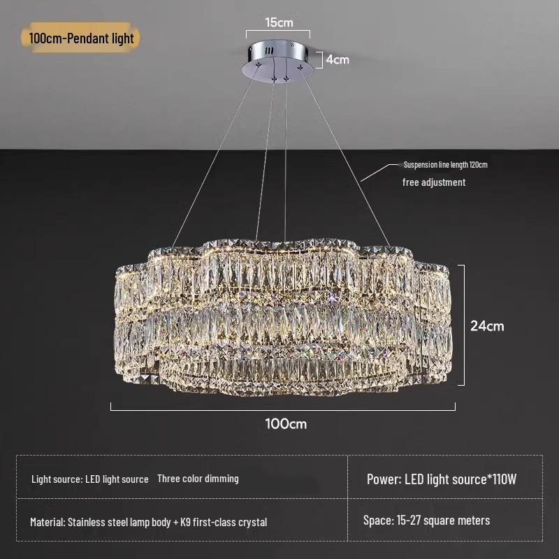 Luxurious Crystal Chandelier: Stylish, Creative & Modern Lighting Fixture for Living Room or Restaurant (2025 New Model)