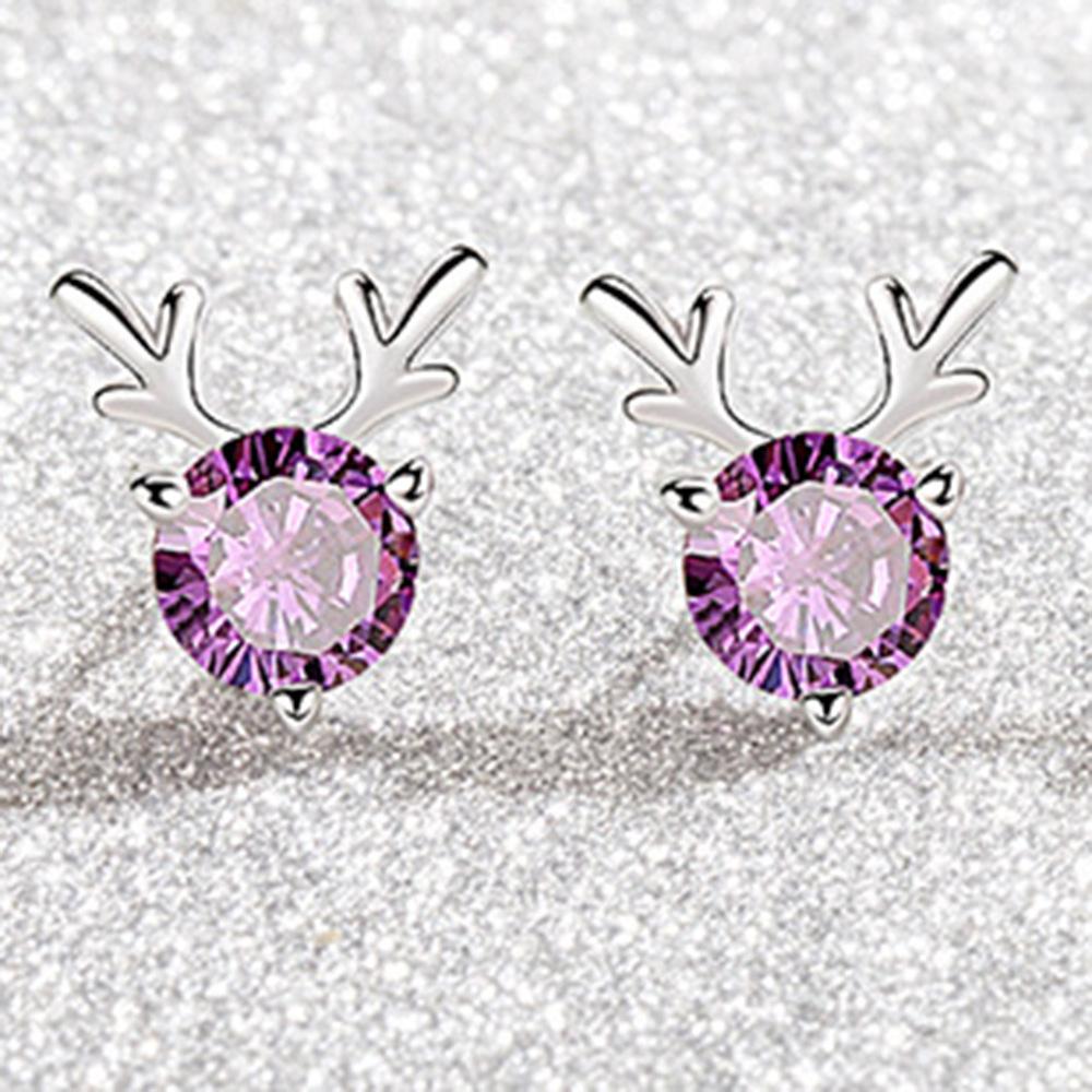Stunning 925 Sterling Silver Antler Earrings With AAA Zirconia