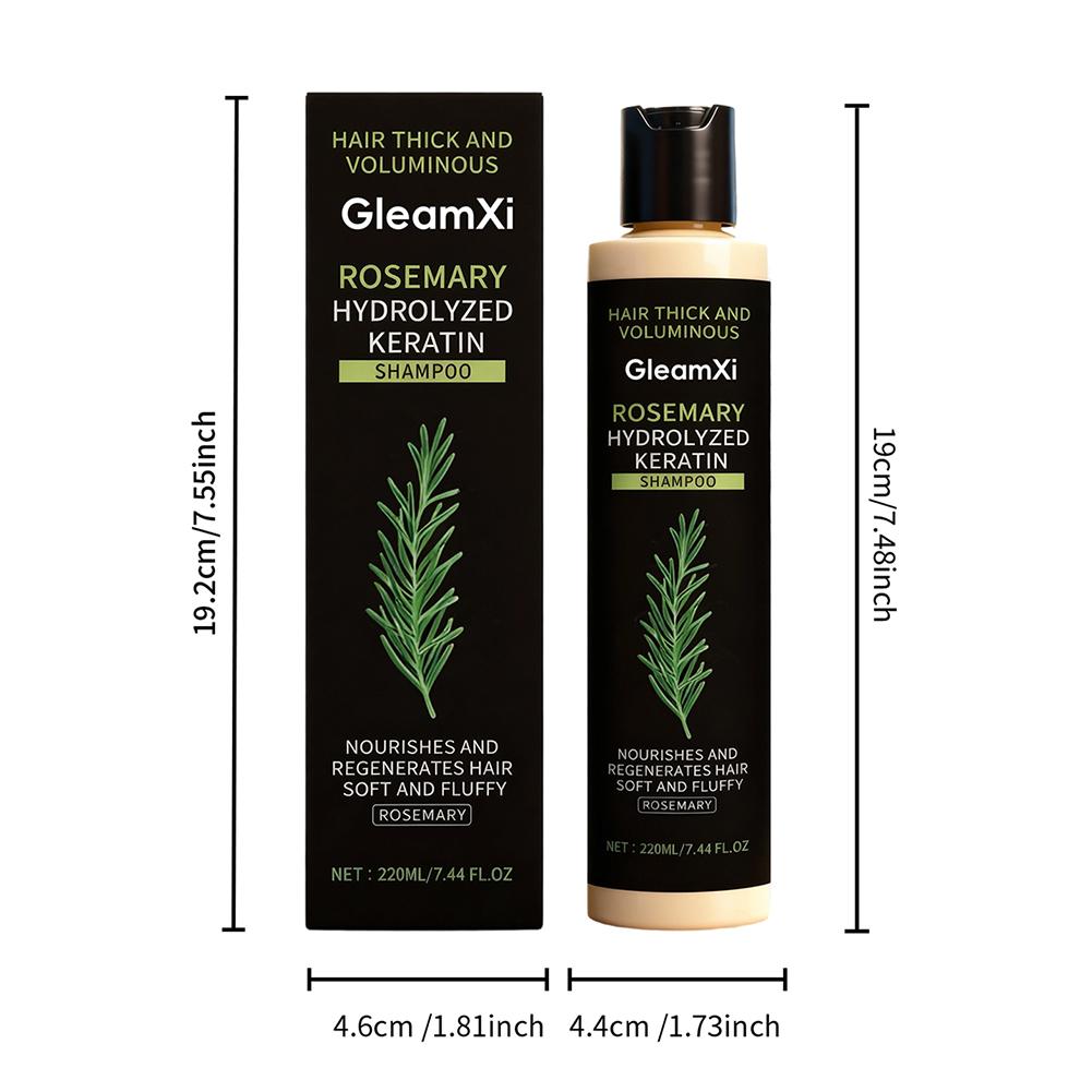 Shampoo al Rosmarino per Ispessimento & Volumizzazione Capelli Detergente Delicato per il Cuoio Capelluto Trattamento Nutriente Profondo per Capelli Lisci & Lucidi