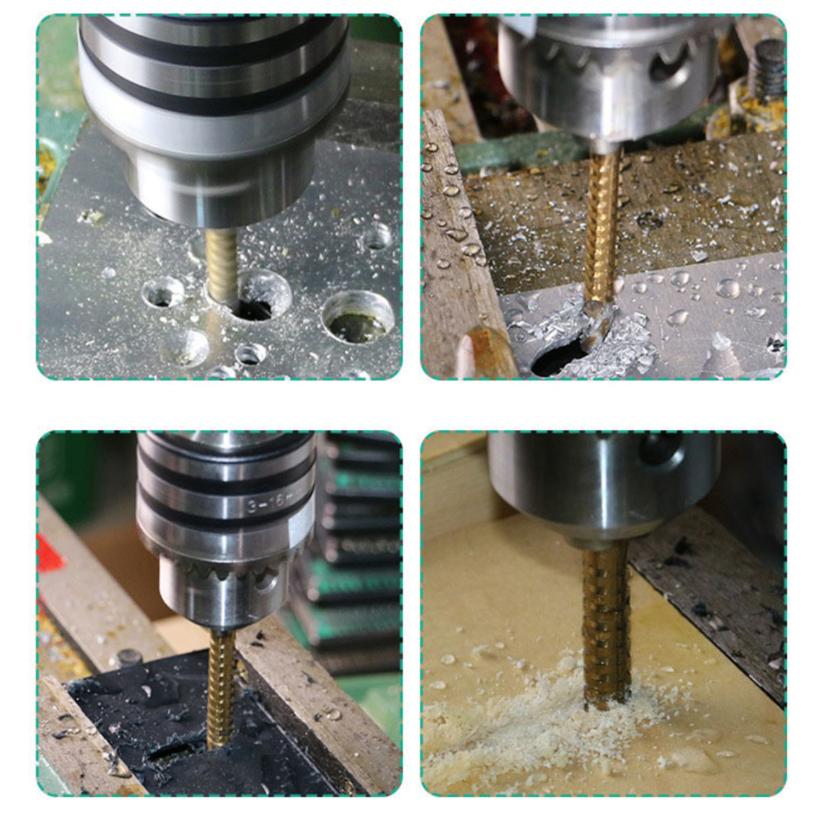 6pcs/set  Drill Bit Set Spiral Screw Metric Composite Tap Drill Bit Tap Twist Drill Bit Set for Cutting Drilling Polishing