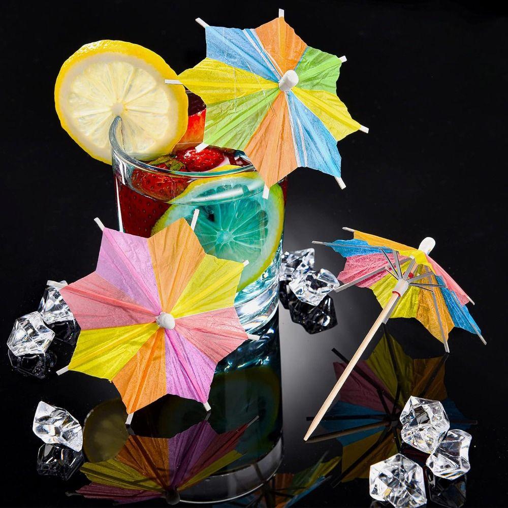 Jednorázové koktejlové deštníčky Dřevěná párátka na ovoce Nová koktejlová vidlička Piknik Svatba