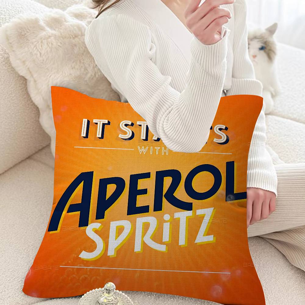 A-Aperol S-Spritz Pillow Cushion Cover Pillowcase Living Room Sofa Home Decor