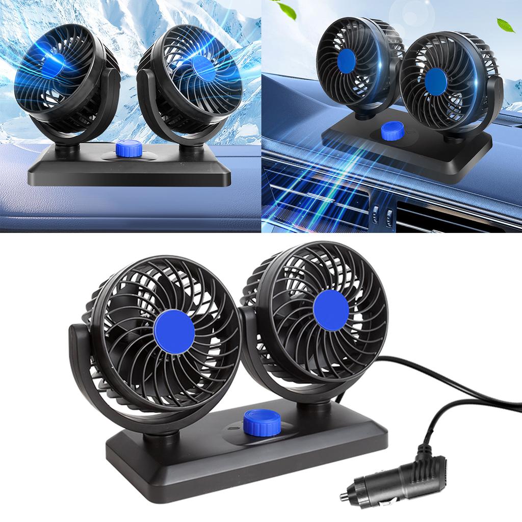 Universal Cooling Fan for Dashboard Home Outdoor Vehicle Desktop Fans Low Noise 360° Rotatable DualFan Car SUV RVs Truck