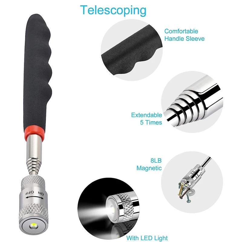 Τηλεσκοπικό μαγνητικό στυλό Μεταλλουργίας Handy Tool Magnet χωρητικότητας για μάζεμα μπουλονιού παξιμαδιών Ρυθμιζόμενο Μίνι στυλό ράβδου παραλαβής