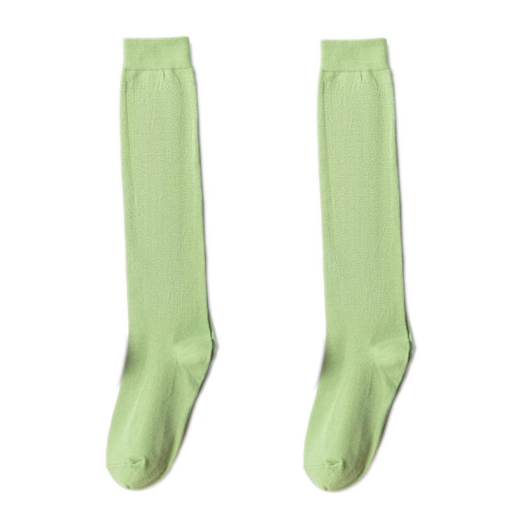 Candy-colored Knee-high Socks, Trendy Long Socks, Mid-calf Socks, Solid-colored High Socks, Sweat-absorbing and Breathable