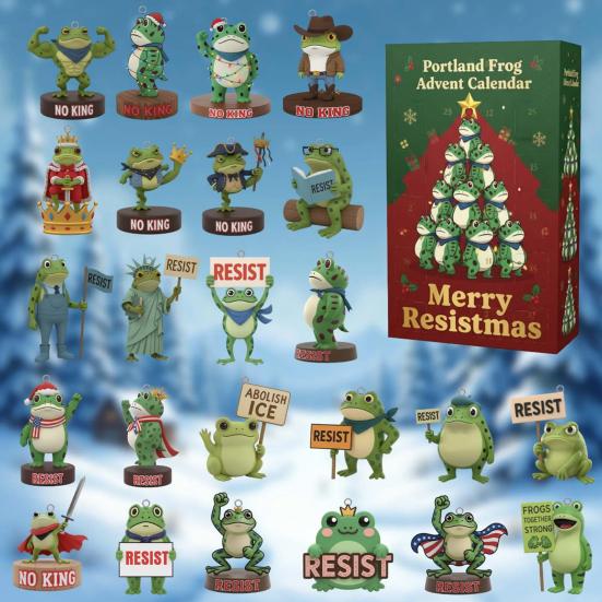 24-Day Countdown Advent Calendar Merry Christmas Frog Advent Calendar Festive Atmosphere Enhancer Seasonal Home Decor