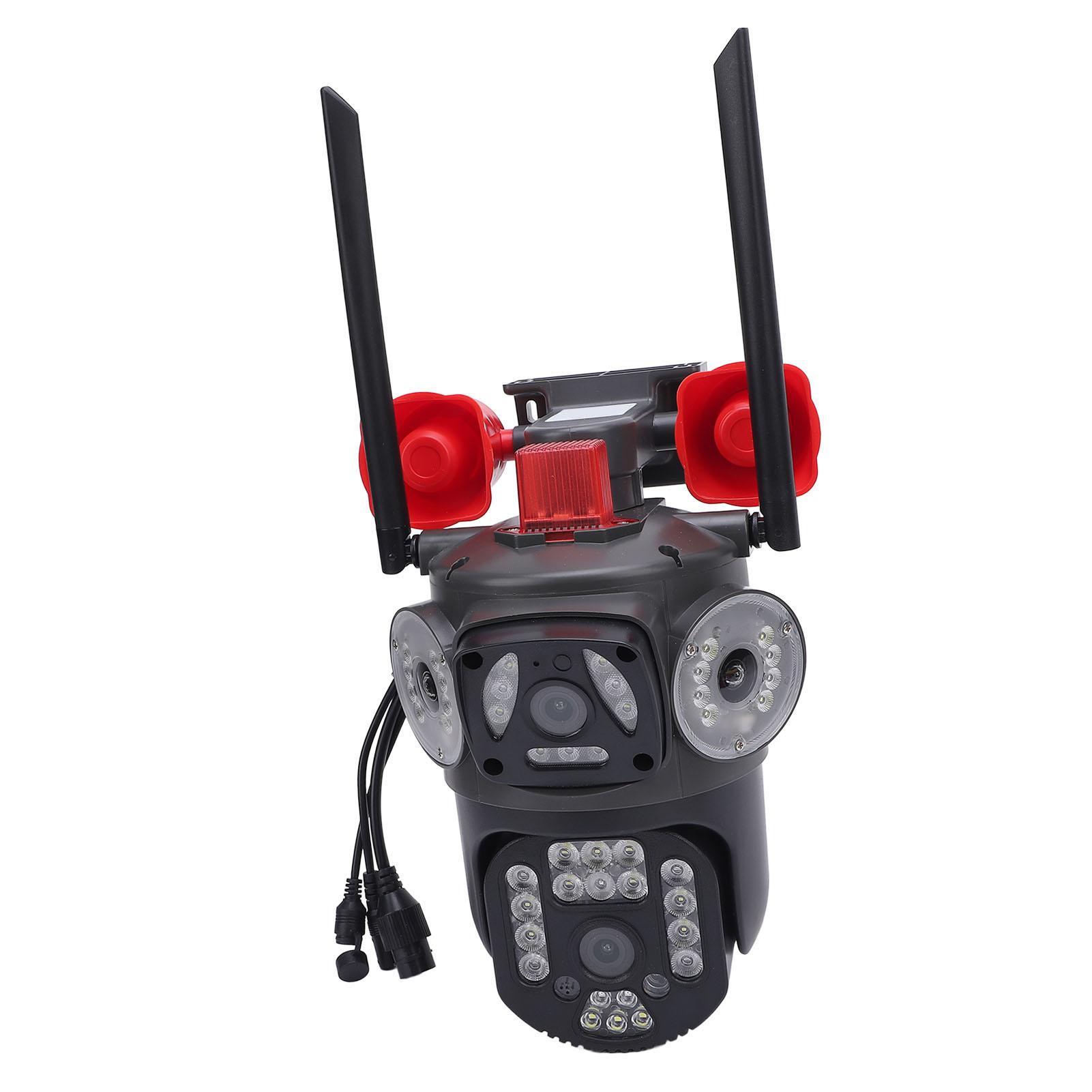 

Бездротова PTZ-камера з 4 об єктивами, 360-градусним панорамним оглядом, відстеженням руху, двостороннім зв язком, для зовнішньої безпеки US Plug