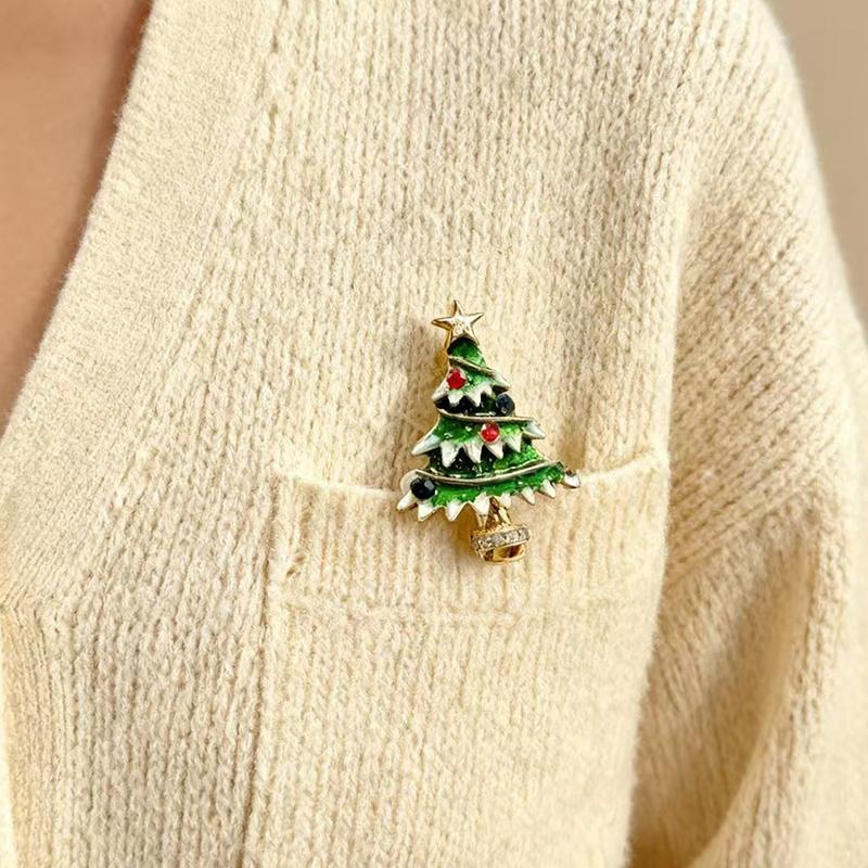Broches de Árvore de Natal Para Mulheres Pins de Planta Acessórios para Festas de Fim de Ano Presentes
