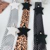 Elegant Leopard Print Scarf Spicy Girl Long Vintage Scarf Niche Design Scarf Hairband  Woman