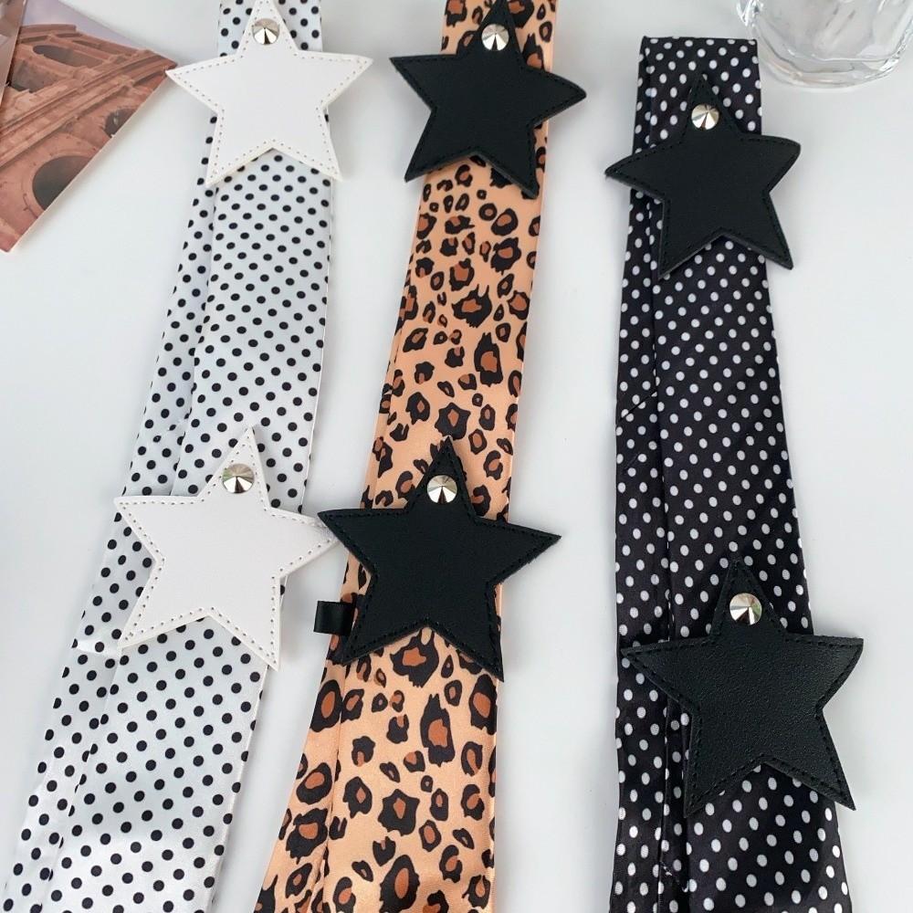 Elegant Leopard Print Scarf Spicy Girl Long Vintage Scarf Niche Design Scarf Hairband  Woman
