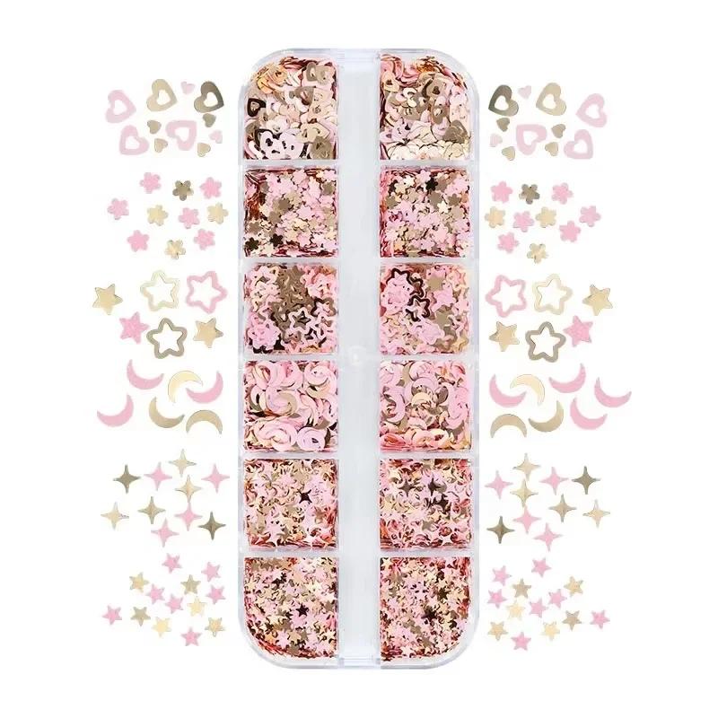 750 Stück Nagelkunst-Dekorationen, AB-Kristall-Nagel-Strasssteine in mehreren Größen, flache Unterseite, kristallklare Diamant-Edelsteine, DIY-Nägel, Glitzer