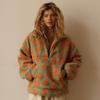 Shake Grain Samt Blume Kapuzenpullover Herbst und Winter Neuer Mode Kapuzenpullover Warmer Flauschiger Kapuzenpullover Wollpullover für Damen