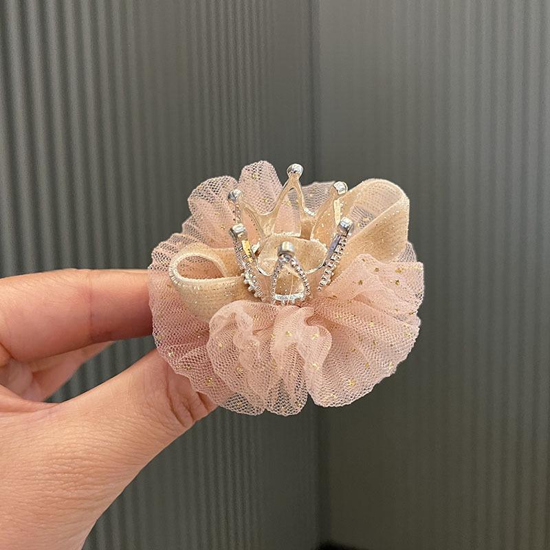 Barnens Prinsessnät Blomma Krona Hårklämmor – Söta 3D Hårnålar för Flickor