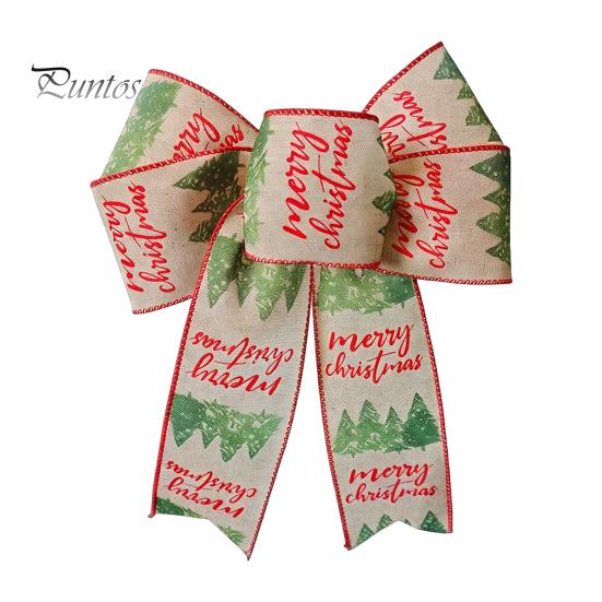 Festive Home Decor Accessories Christmas Bows for Wreath, Merry Craft Bow Ornaments, Winter Tree Reusable Seasonal Decoration Holiday Tree,