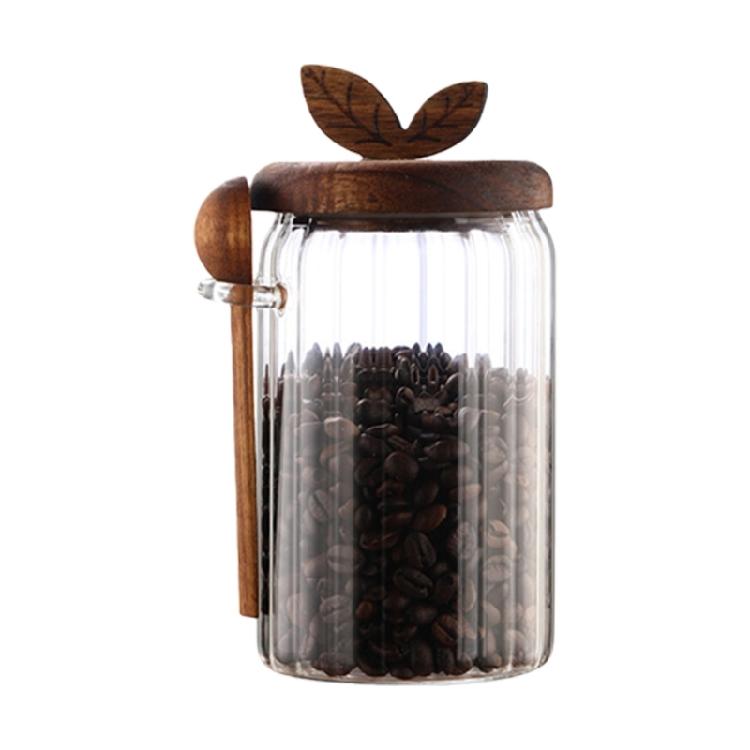 Multifunctional Glass Storage Jar Including Spoon High Borosilicate Glass Sealed Seal for Kitchen Pantries Home Office Use