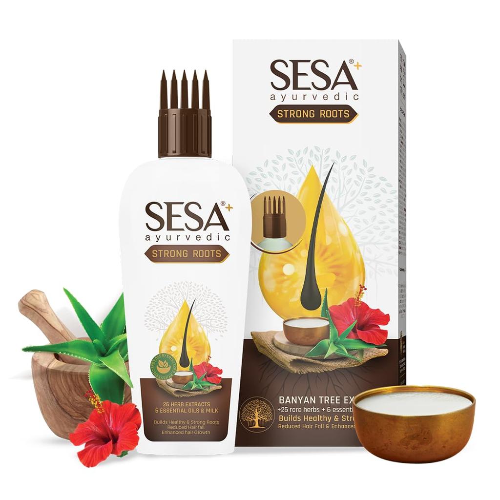 SESA Ayurvedic Strong Roots Hair Oil 200 Ml For Hair Fall Control, Growth & Scalp Nourishment – Herbal Oil For Men & Women