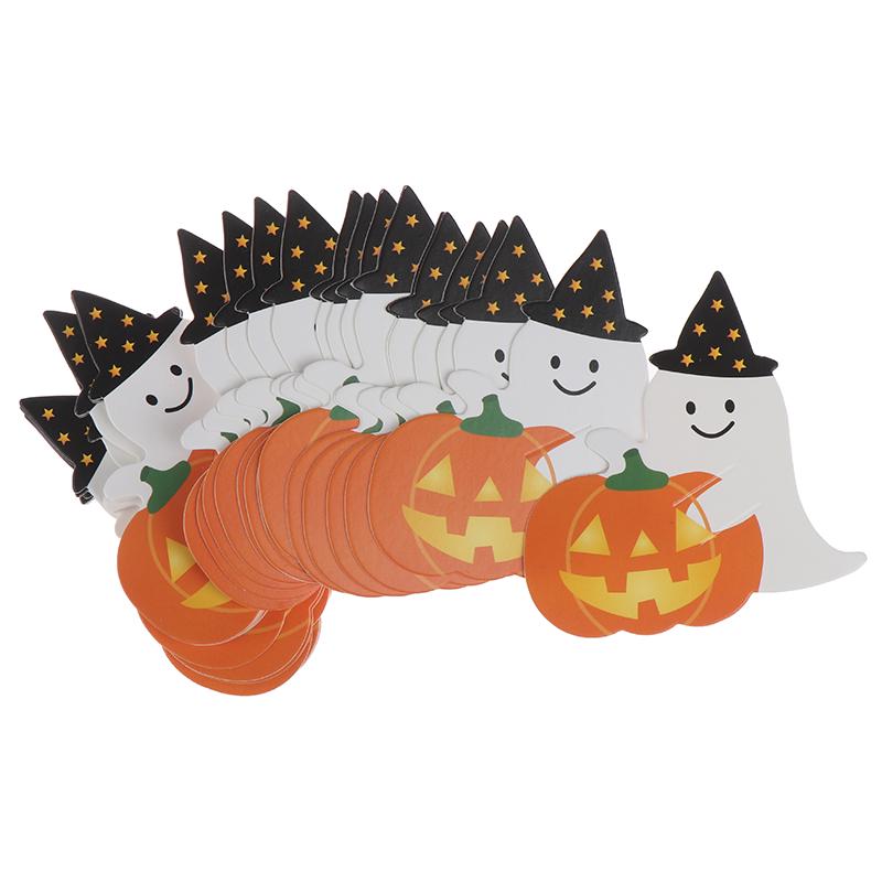 50Pcs/Lot Ghost Pumpkin Diy Halloween Gift Candy Paper Cards Lollipop Cards