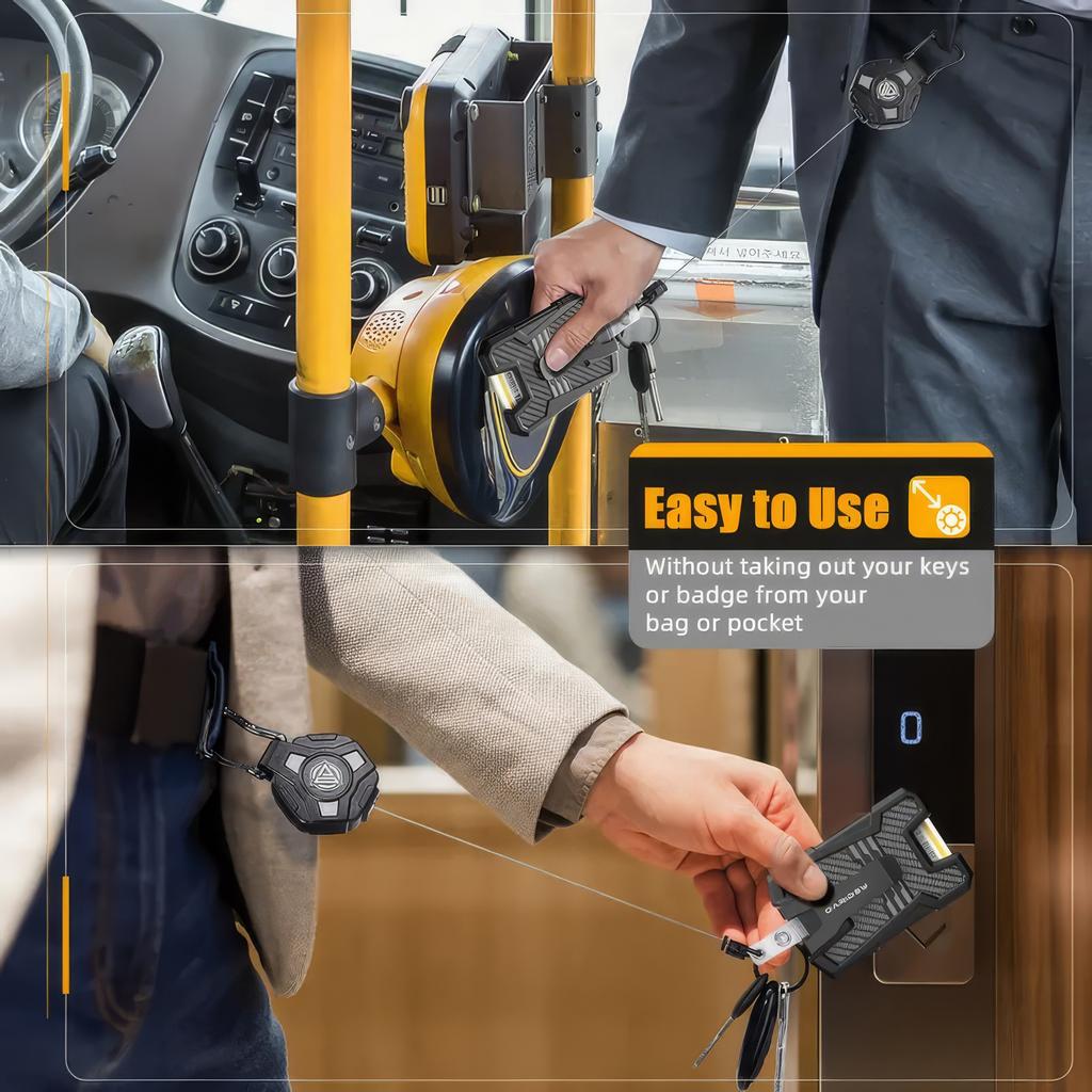 1 Keychain Badge Scroll, Hanging Rope with ID Card Clip, Buckle and Keychain, Suitable for Outdoor Use and Safety